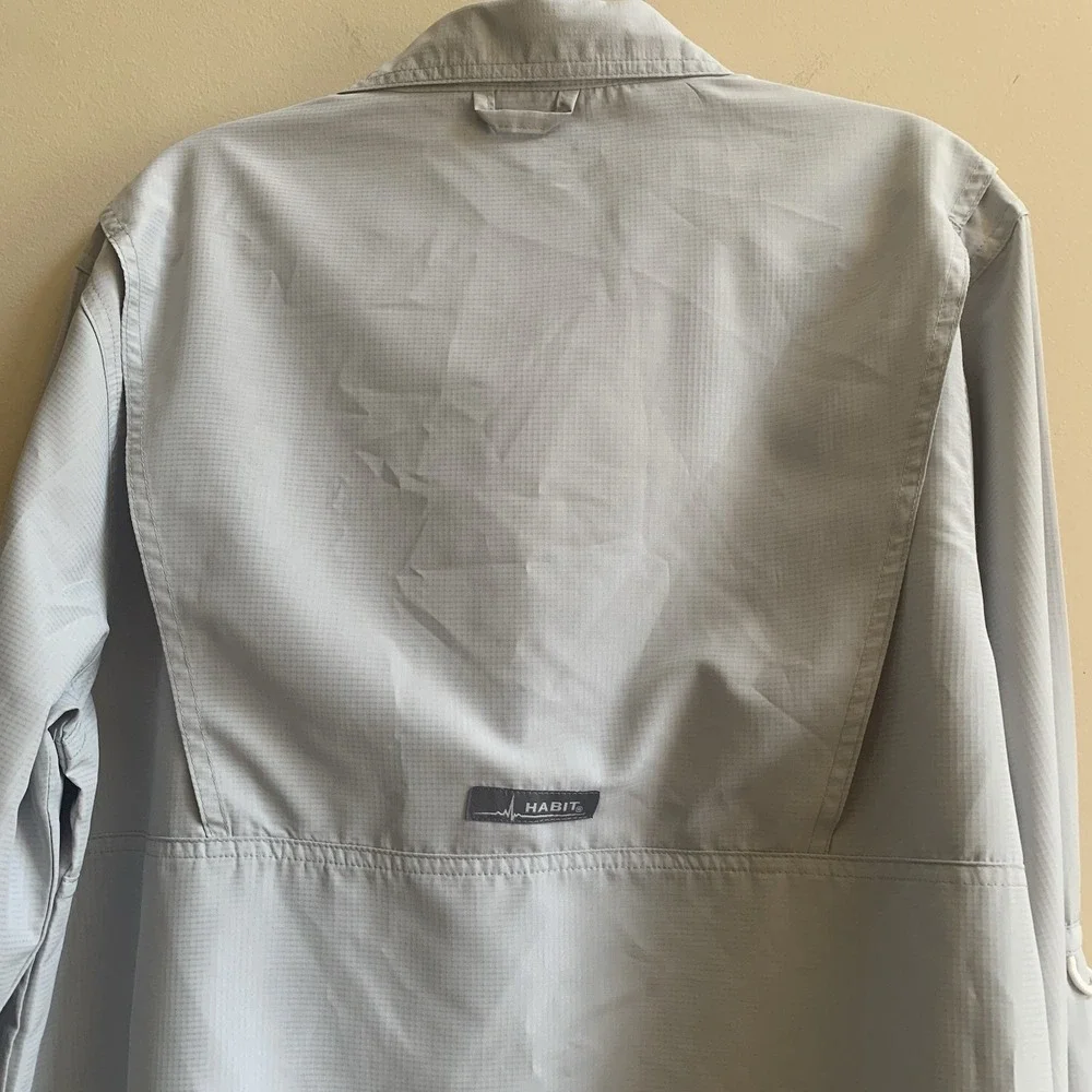 Habit Men's River Guide Lg Sleeve Fishing Shirt M-Solar Factor Grey‎ Lightweight